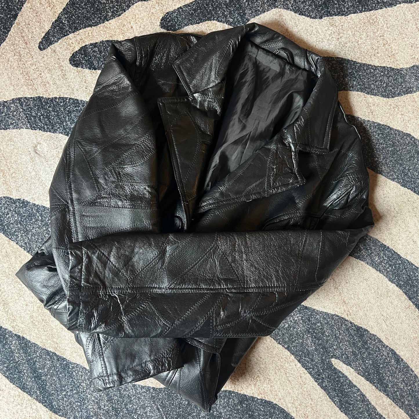 Genuine Leather Black Trench Coat