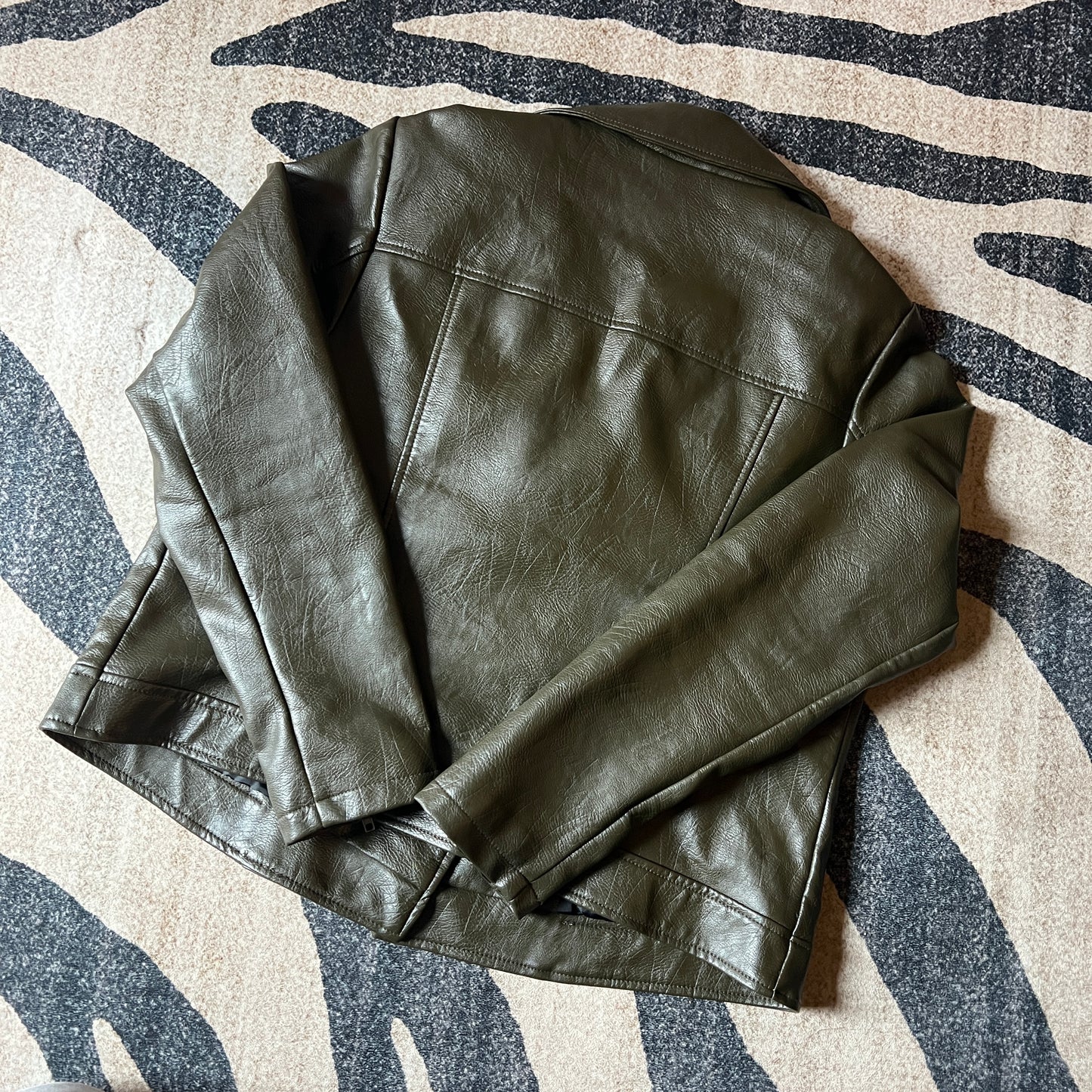 Olive Green Moto Leather Jacket